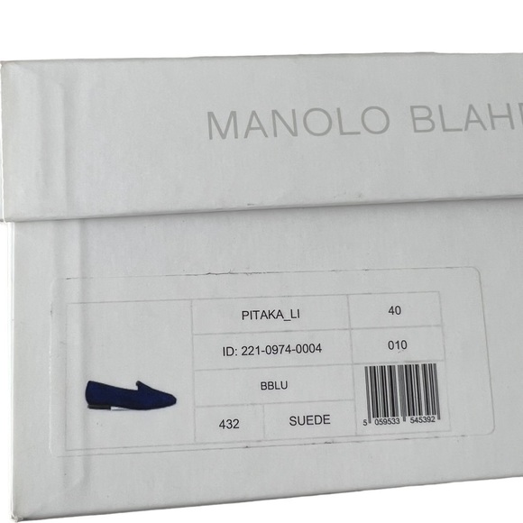 Manolo Blahnik Blue Suede Pitaka Loafers size 40 - Picture 8 of 8
